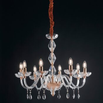 LAMPADARIO RIFLESSO ORO 8XE14 83X190CM