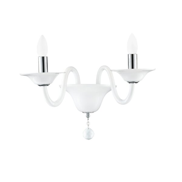 APPLIQUE SOFFIO BIANCA/CROMO 2XE14 47X30X36CM