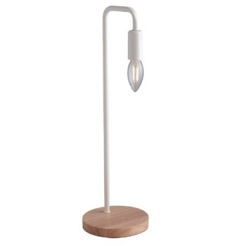 LUME SUSHI BIANCO CON LEGNO NATURALE 1XE14 14X45CM