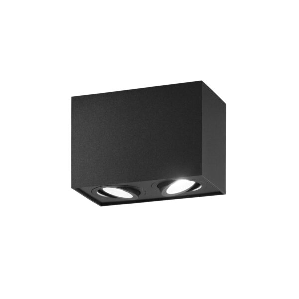 PLAFONIERA TOWN NERA QUADRATA 2XGU10 17,8X9,6X12,5CM