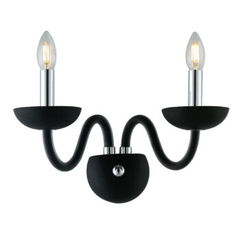 APPLIQUE ALFIERE NERO/CROMO 2XE14 12X23X26CM