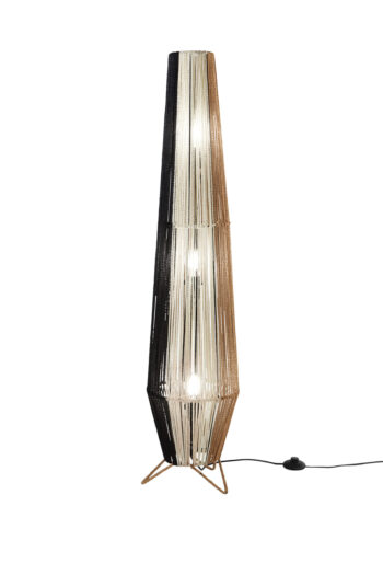 LUME COCONUT NERO+BIANCO+MARRONE IN METALLO 3XE27 40W LAMP SIZE D25xH110CM STRUTTURA D25XH120CM