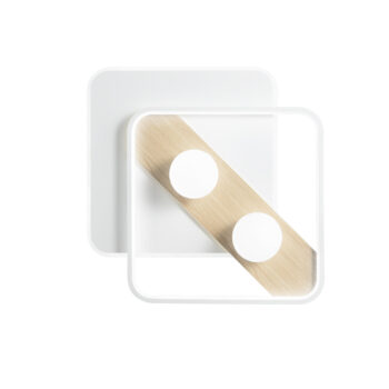 PLAFONIERA LED CRICKET BIANCA/LEGNO 40W 4540LM CCT 50X40X8CM