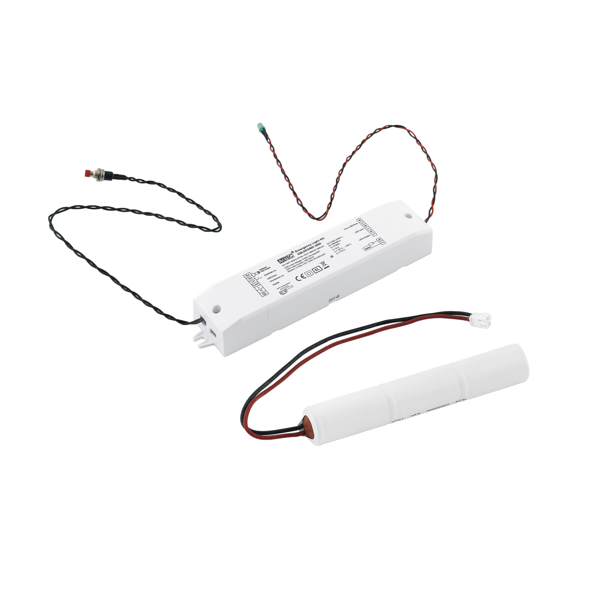 DRIVER ACTEC DI EMERGENZA 6-60V 400-40mA 4W 180MIN. BATTERIA 3,6V 3.0Ah Ni-Cd 16X3,8X2,8CM