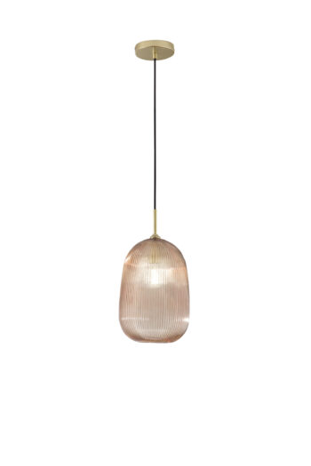 SOSPENSIONE DUKE AMBRA IN VETRO 1XE27 D21X200CM