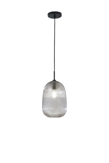 SOSPENSIONE DUKE GRIGIA IN VETRO 1XE27 D21X200CM