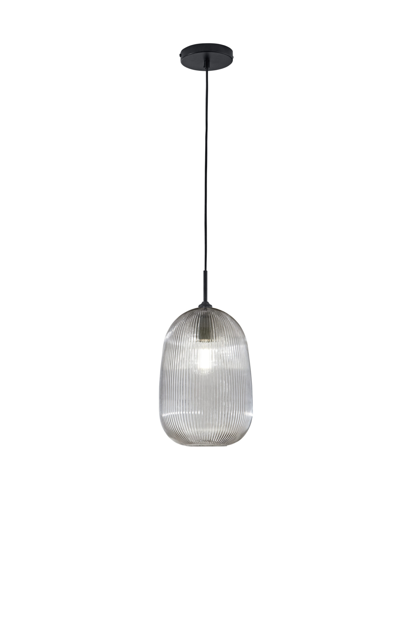 SOSPENSIONE DUKE GRIGIA IN VETRO 1XE27 D21X200CM