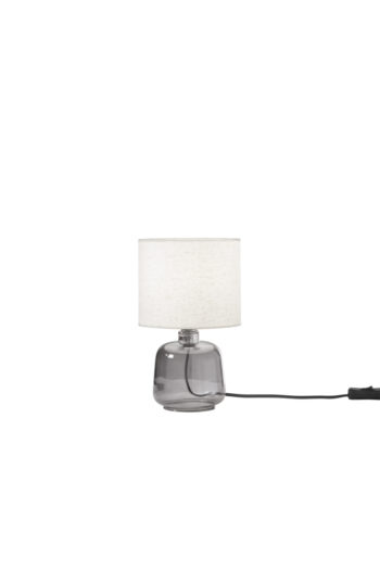 LUME EMERALD GRIGIO IN VETRO CON PARALUME IN TESSUTO 1XE14 STRUTTURA D15X25CM PARALUME D15X16CM