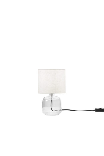 LUME EMERALD TRASPARENTE IN VETRO CON PARALUME IN TESSUTO 1XE14 STRUTTURA D15X25CM PARALUME D15X16CM