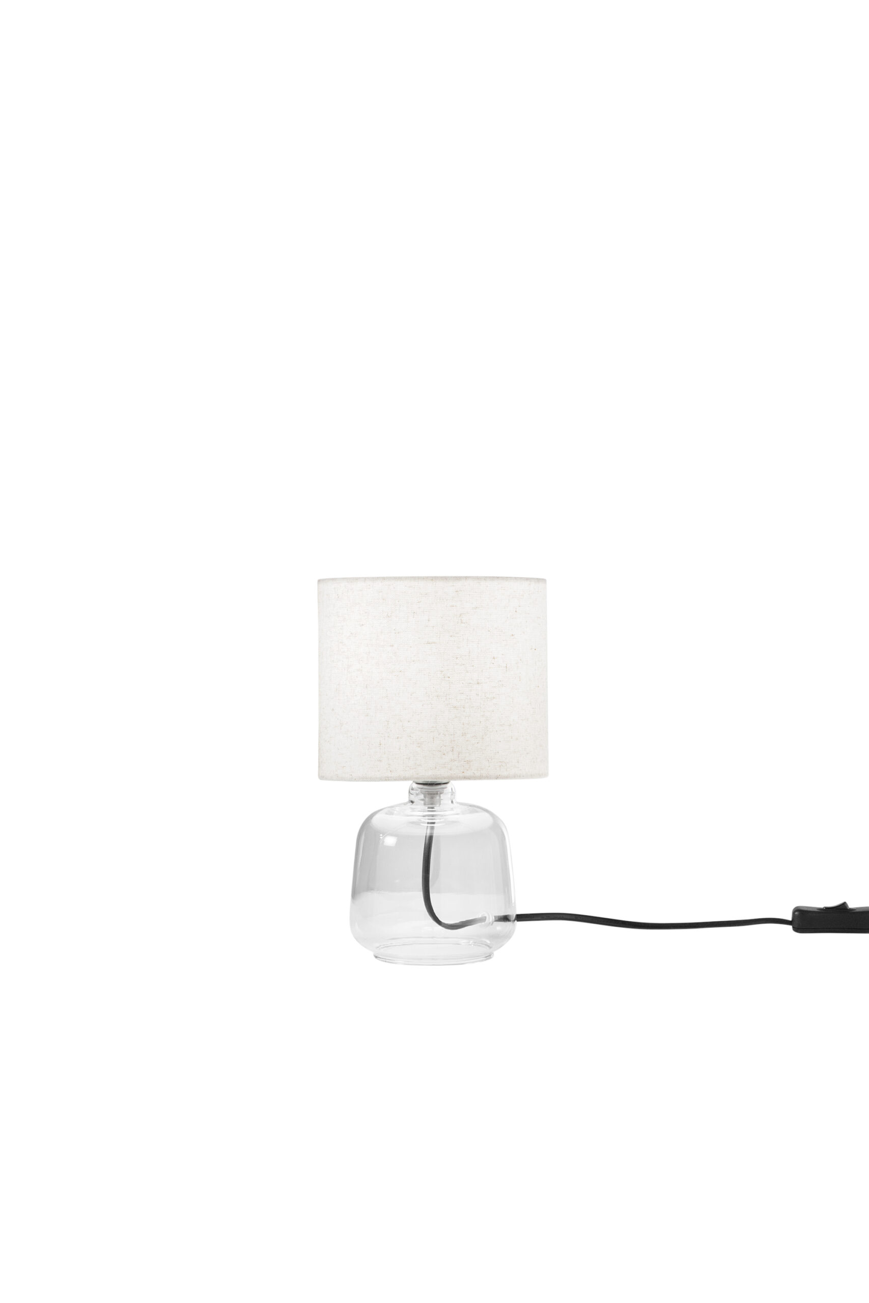 LUME EMERALD TRASPARENTE IN VETRO CON PARALUME IN TESSUTO 1XE14 STRUTTURA D15X25CM PARALUME D15X16CM