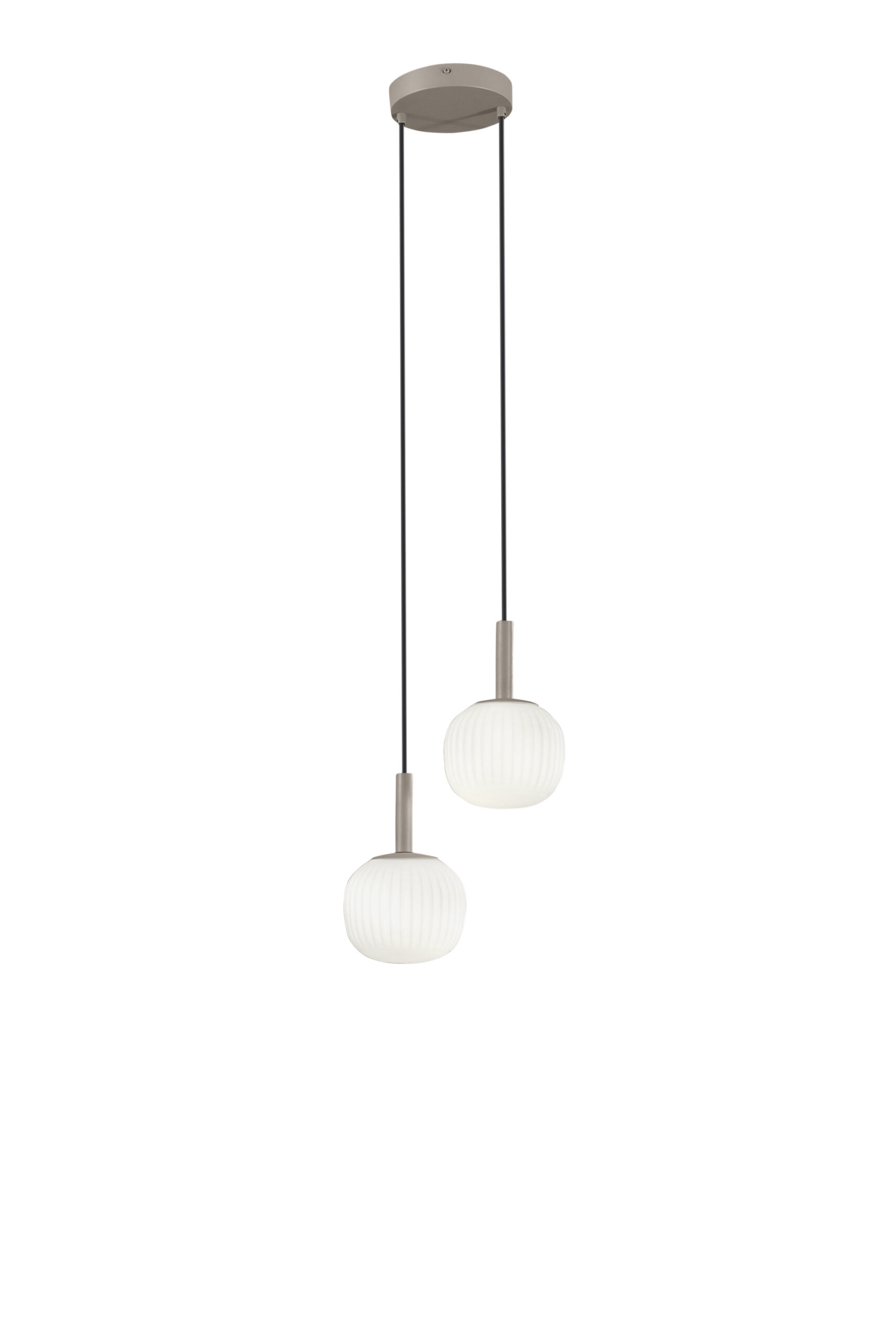 SOSPENSIONE ERIS BIANCO E MARRONE IN ALLUMINIO+VETRO 2XE14 26X15X150CM