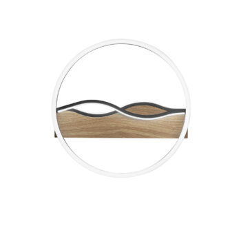 PLAFONIERA LED HAWAII TONDA NERA/LEGNO 36W 4605LM CCT 40X6,8CM