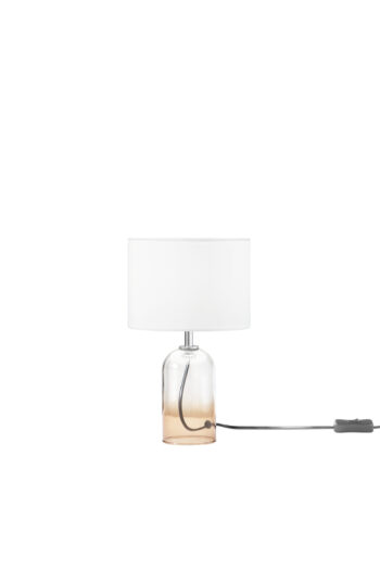 LUME LONDON AMBRA IN VETRO E PARALUME IN TESSUTO 1XE14 STRUTTURA D18X30.1CM PARALUME D18X15CM