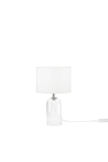 LUME LONDON BIANCO IN VETRO E PARALUME IN TESSUTO 1XE14 STRUTTURA D18X30.1CM PARALUME D18X15CM