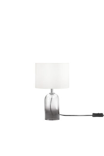 LUME LONDON GRIGIO IN VETRO E PARALUME IN TESSUTO 1XE14 STRUTTURA D18X30.1CM PARALUME D18X15CM