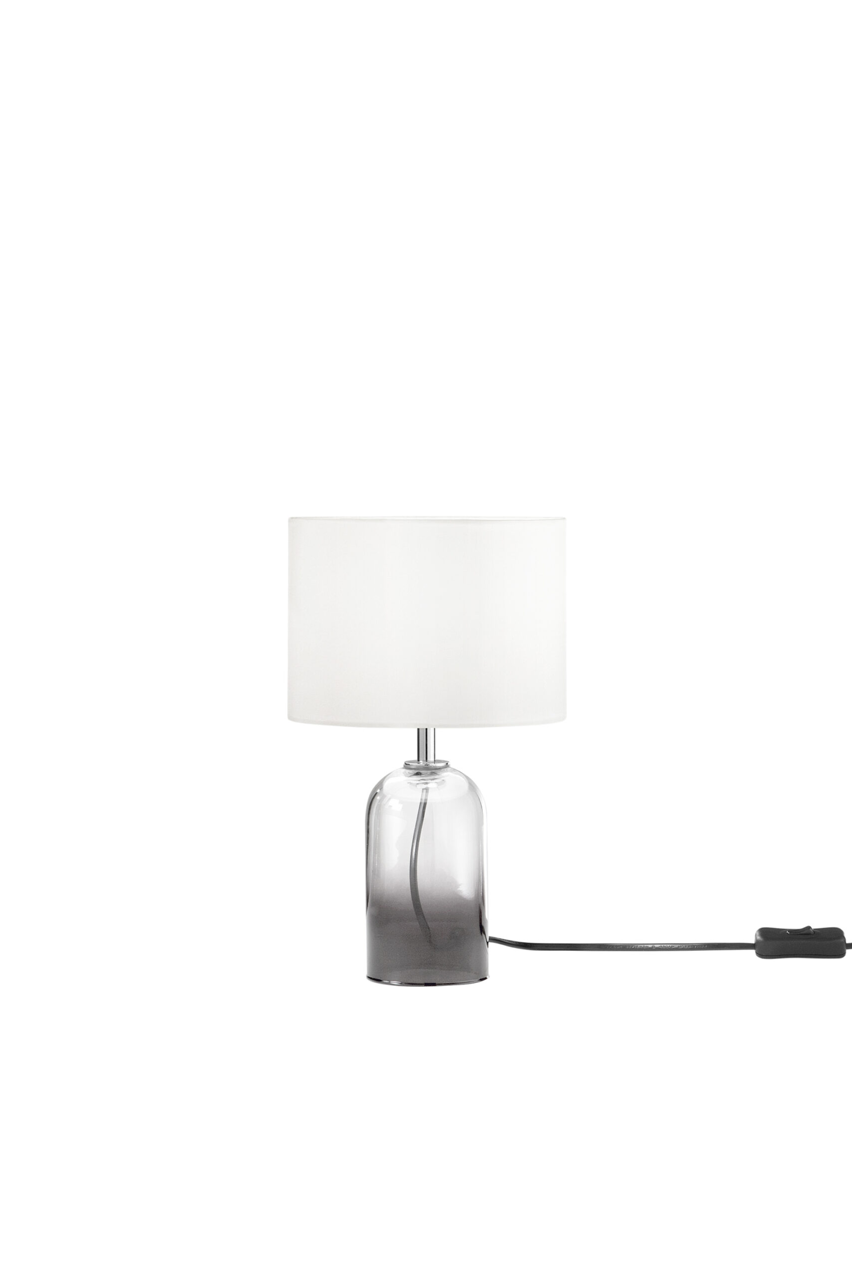 LUME LONDON GRIGIO IN VETRO E PARALUME IN TESSUTO 1XE14 STRUTTURA D18X30.1CM PARALUME D18X15CM