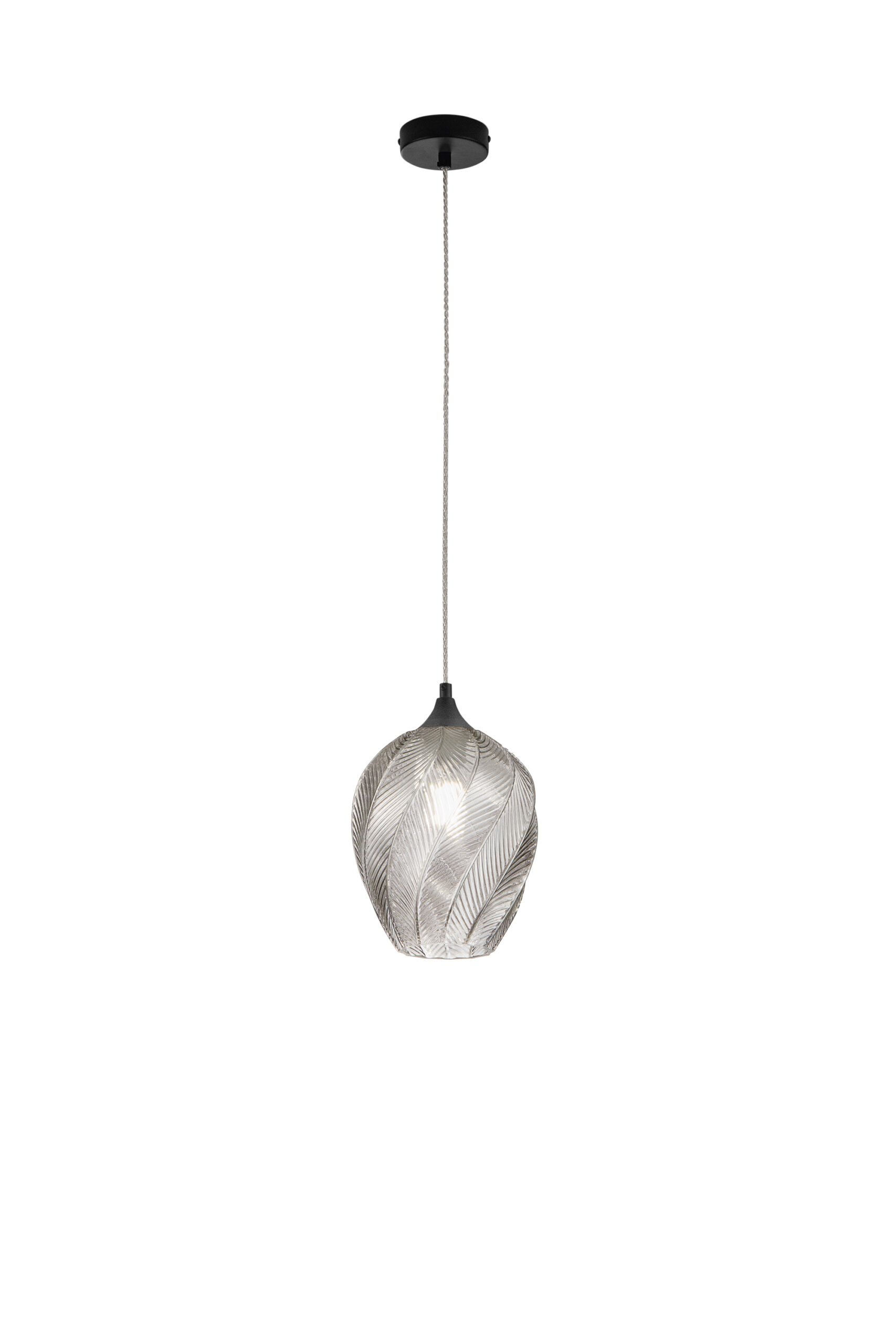 SOSPENSIONE MAJESTY GRIGIA IN VETRO 1XE27 20X120CM