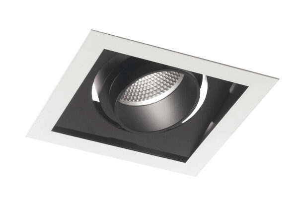 INCASSO LED APOLLO NERO 30W 2900LM 3000K ORIENTABILE 18,8X18,8X12CM