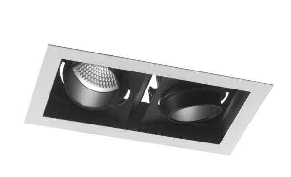 INCASSO LED APOLLO NERO 2X45W 9000LM 3000K ORIENTABILE 35,5X18,8X7,7CM