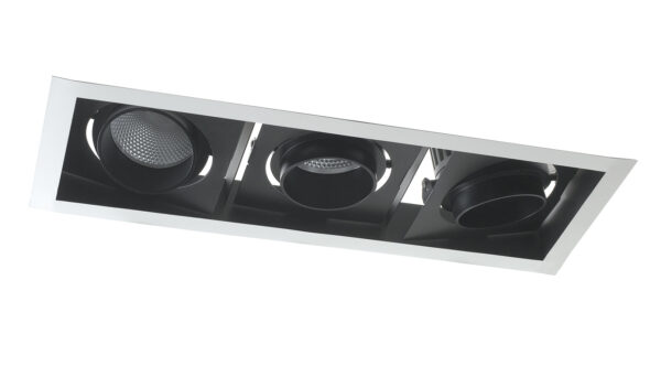 INCASSO LED APOLLO NERO 3X10W 3000LM 3000K ORIENTABILE 31,9X12X7,7CM
