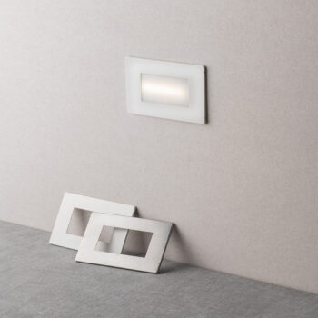 SEGNAPASSI A INCASSO LED BOLT BIANCO/NIKEL 3W 350LM CCT IP65 10,7X3,25X6,7CM