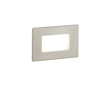 SEGNAPASSI LED A INCASSO BOLT BIANCO/NIKEL 3W 200LM 4000K IP65 BATTERIA DI EMERGENZA 3H-150LM 10,7X3