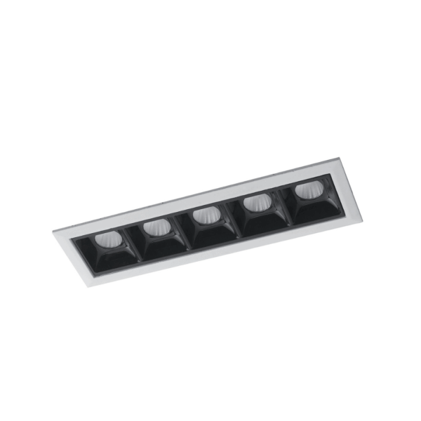 INCASSO LED SINKRO NERO/BIANCO 5X2W 1130LM 4000K 14,7X4,9X4,5CM