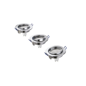 KIT 3PZ INCASSI LED MATRIX ORIENTABILI CROMO 3XGU10 5W 3X413LM 3000K 10X8X10,5CM