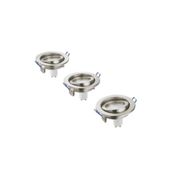 KIT 3PZ INCASSI LED MATRIX ORIENTABILI NIKEL 3XGU10 5W 3X413LM 3000K 10X8X10,5CM