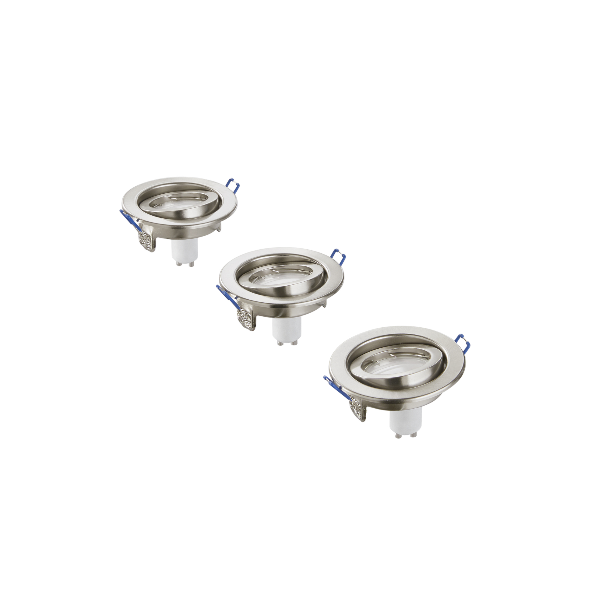 KIT 3PZ INCASSI LED MATRIX ORIENTABILI NIKEL 3XGU10 5W 3X413LM 3000K 10X8X10,5CM