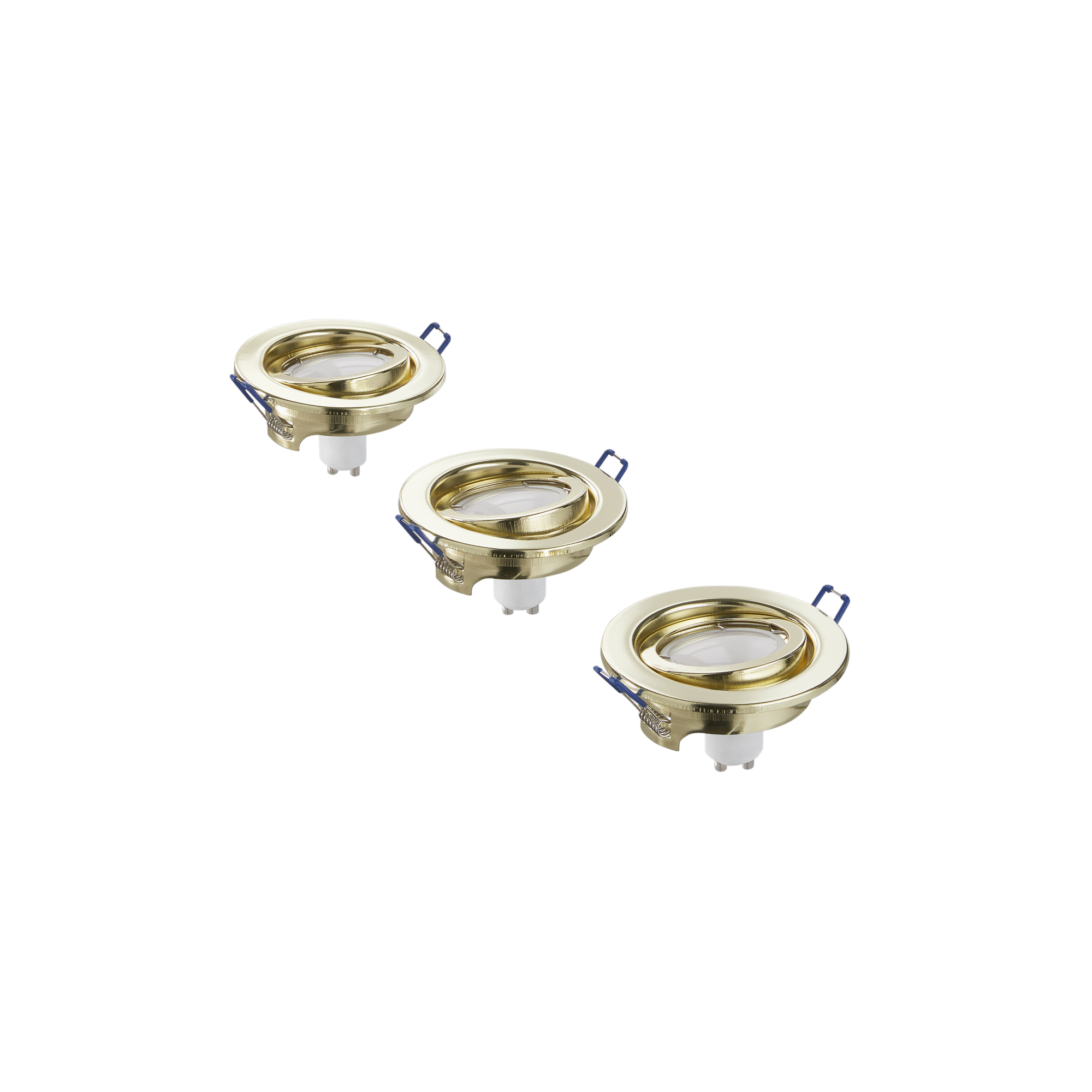 KIT 3PZ INCASSI LED MATRIX ORIENTABILI ORO 3XGU10 5W 3X413LM 3000K 10X8X10,5CM