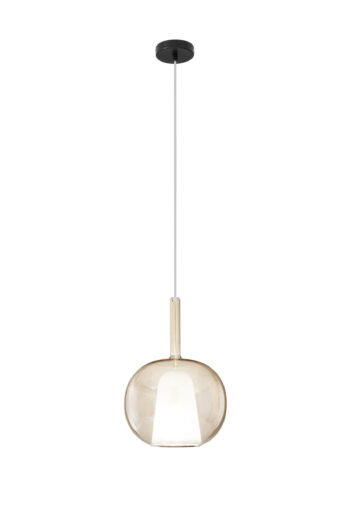 SOSPENSIONE PIREX AMBRA IN VETRO 1XE27 25X120CM