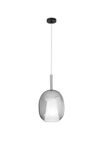 SOSPENSIONE PIREX GRIGIA IN VETRO 1XE27