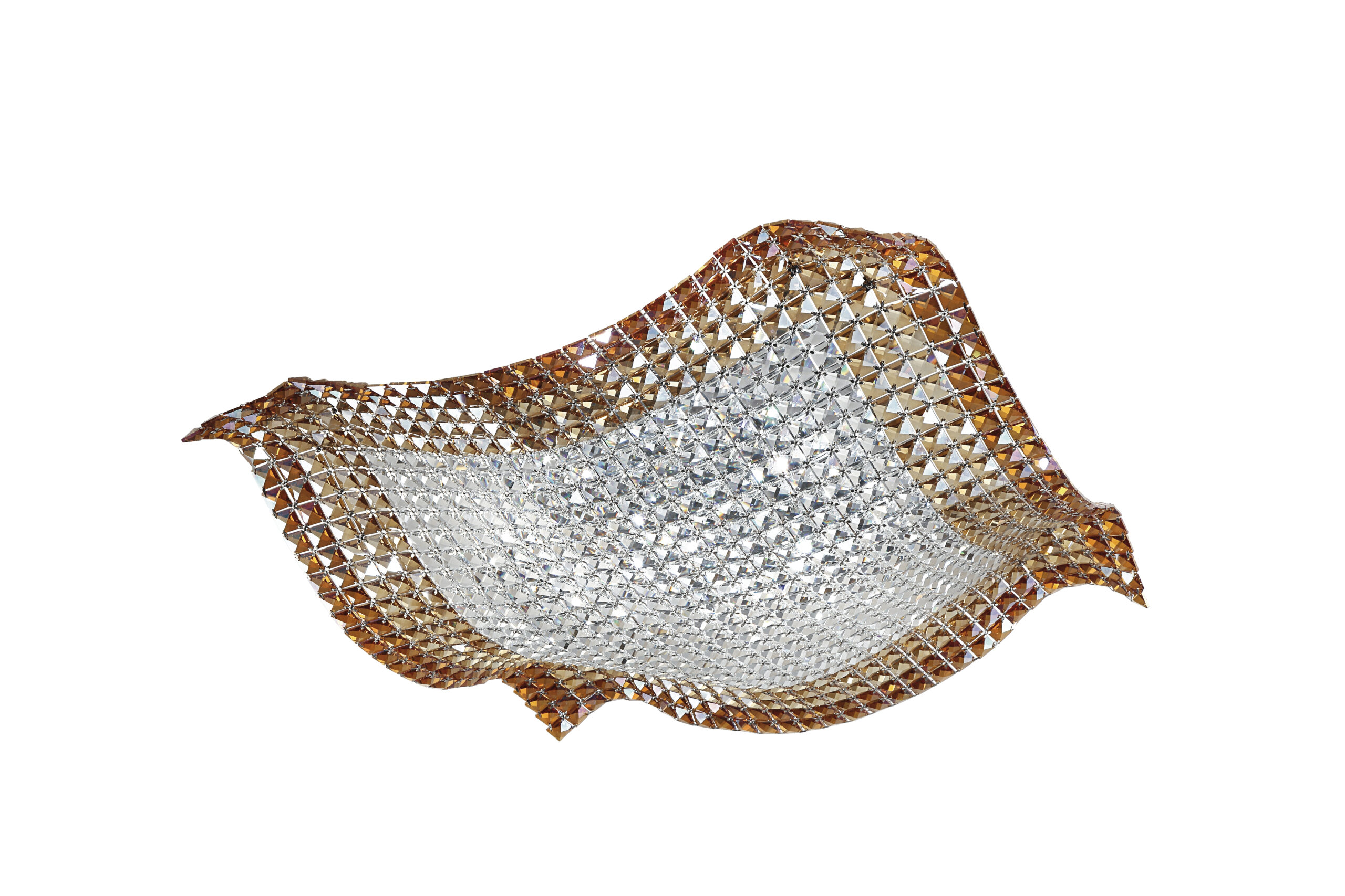 PLAFONIERA RUMBA TRASPARENTI/AMBRA 9XG9 72X72X16CM