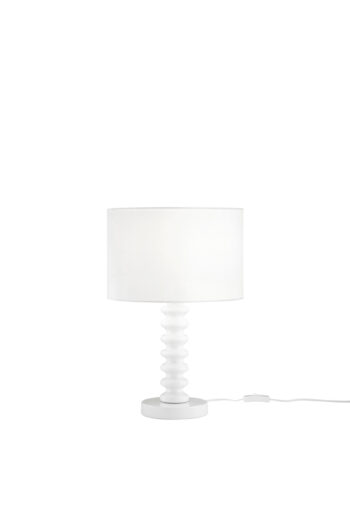 LUME SULTAN BIANCO IN METALLO+VELLUTO 1XE27 15W, LAMP. Dia30XH20CM, STRTTURA 30X30X45.5CM