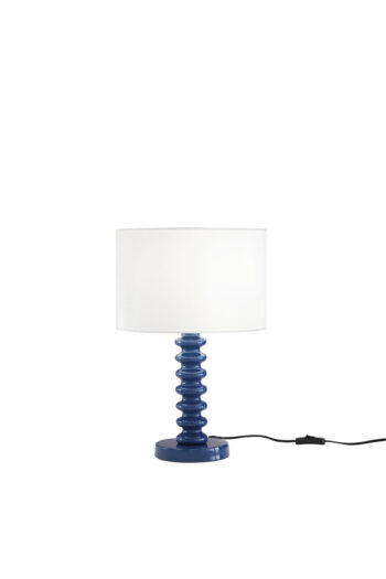 LUME SULTAN BLU IN METALLO+VELLUTO 1XE27 15W, LAMP. Dia30XH20CM, STRTTURA 30X30X45.5CM