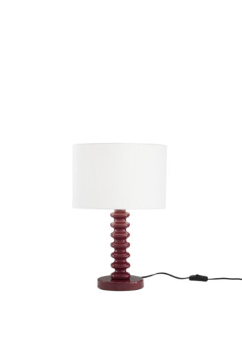 LUME SULTAN ROSSA IN METALLO+VELLUTO 1XE27 15W, LAMP. Dia30XH20CM, STRTTURA 30X30X45.5CM