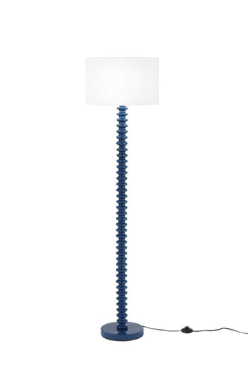 PIANTANA SULTAN BLU IN METALLO+VELLUTO 1XE27 15W, LAMP. Dia40XH20CM, STRTTURA 40X40X153CM