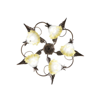 PLAFONIERA TRISTANO MARRONE 5XE14 68X20CM