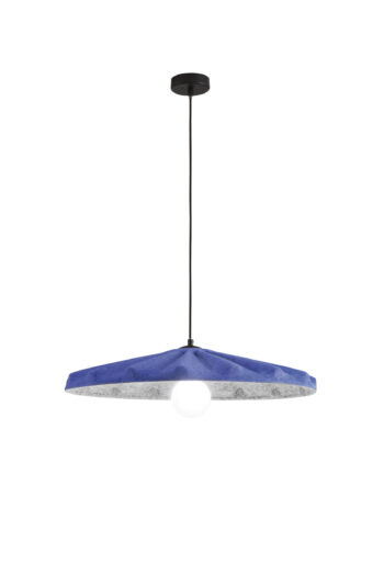 SOSPENSIONE WIMBLEDON IN FELTRO BLU CAVO 2M PARALUME 69CM 1XE27