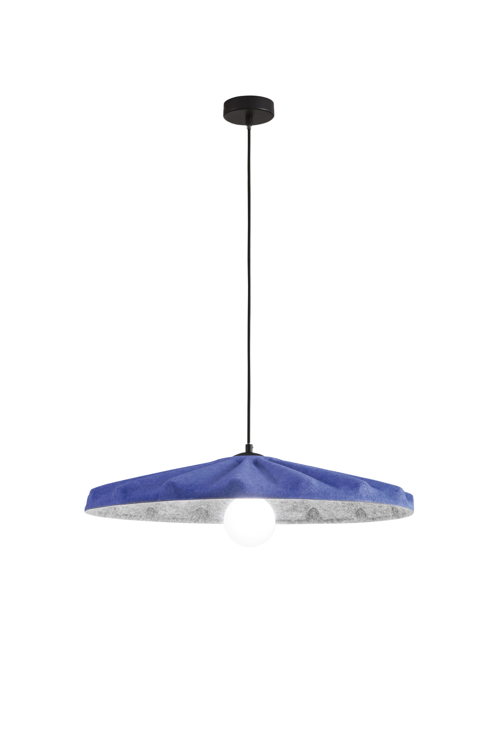 SOSPENSIONE WIMBLEDON IN FELTRO BLU CAVO 2M PARALUME 69CM 1XE27