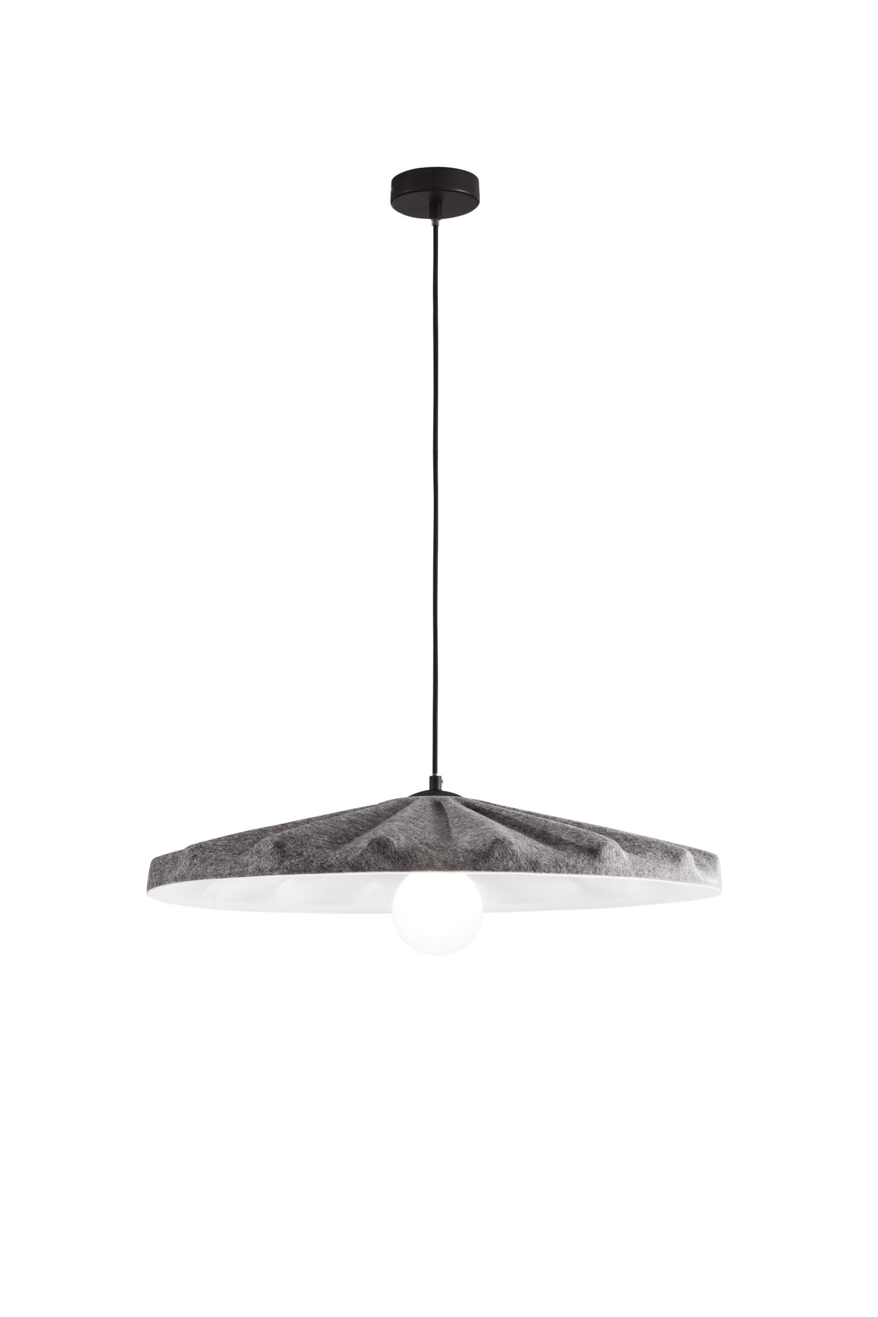 SOSPENSIONE WIMBLEDON IN FELTRO GRIGIO CAVO 2M PARALUME 69CM 1XE27