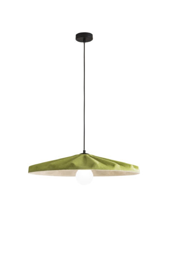 SOSPENSIONE WIMBLEDON IN FELTRO VERDE CAVO 2M PARALUME 69CM 1XE27