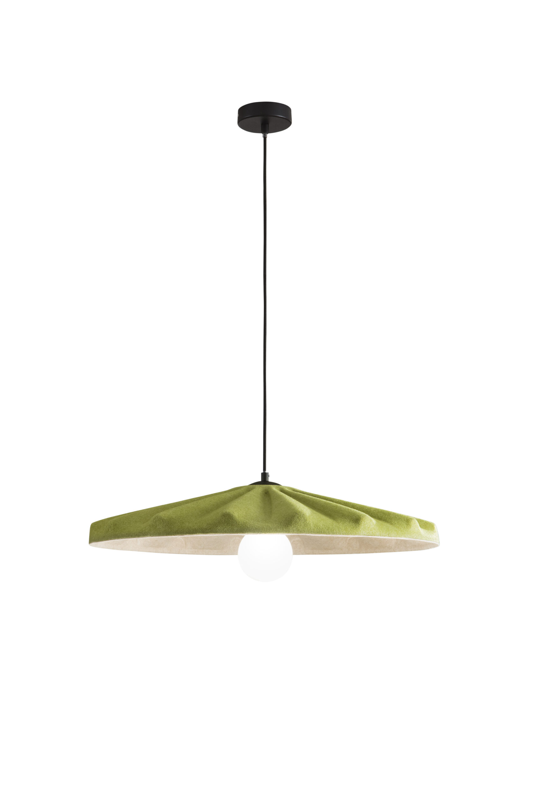 SOSPENSIONE WIMBLEDON IN FELTRO VERDE CAVO 2M PARALUME 69CM 1XE27