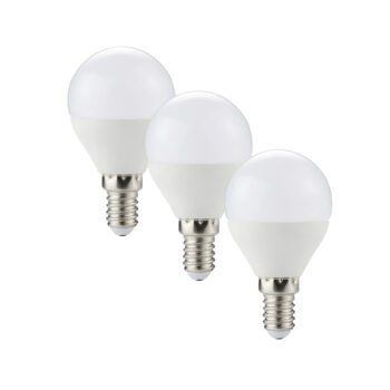 KIT 3PZ LAMPADINA LED GLOBO E14 6W 520LM 3000K 180° 45X80mm 15000h CRI80