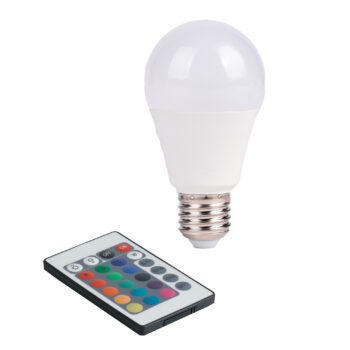 LAMPADINA LED CON TELECOMANDO E27 9W 806LM RGBW 180° 60X110mm 15000h CRI80