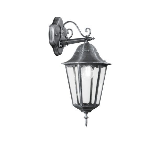 APPLIQUE DOWN FIRENZE NERA/SILVER 1XE27 IP44 20,5X28,5X51,8CM