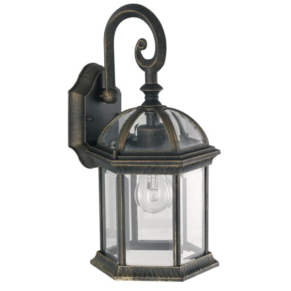 APPLIQUE GAETA NERO/ORO 1XE27 IP44 20X39CM