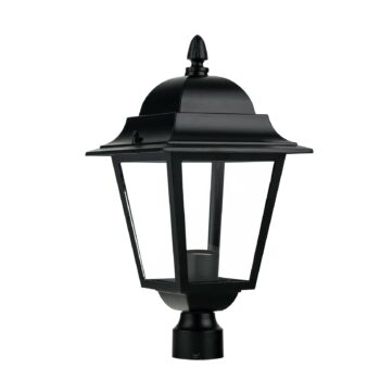 TESTA PALO LANTERNA ROMA NERA CON CASSA DI CONNESSIONE IP44 1XE27 21,5X41,5CM