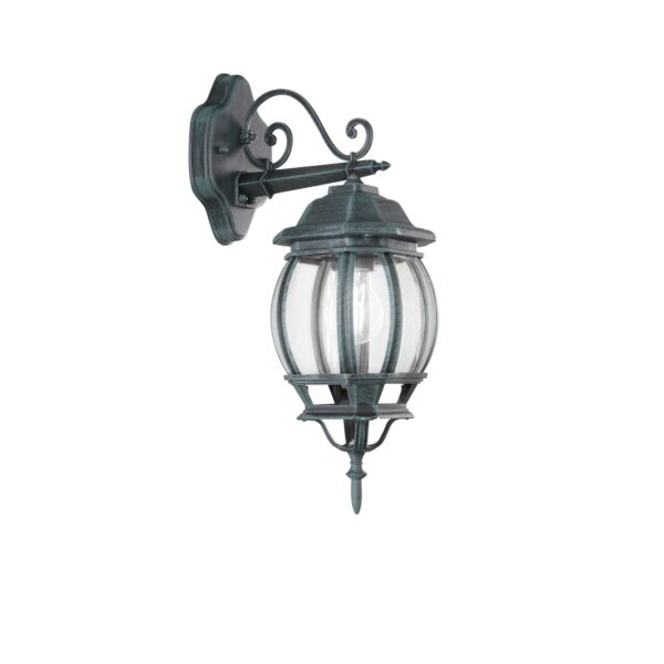 APPLIQUE DOWN SANTIAGO NERA/VERDE 1XE27 IP44 15,5X25X46CM